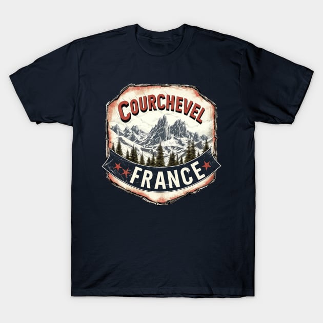 Courchevel France T-Shirt by goodoldvintage